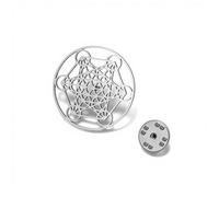 Amaxer Metatrons Cube Brooch Pin Star of David Archangel Metatron Protection Statement Backpack Badge Hat Bag Decoration Accessories (Silver)