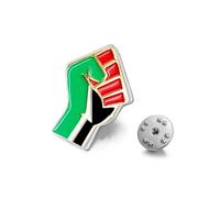 Amaxer Palestine Solidarity Decor Lapel Pin Collection Ribbon Flag Map Fist Design for Jacket Collar Backpack Hat Scarf Accessory, Silver, Medium