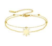 Amaxer Philippine Sun Araw Bracelet (Gold doublechain)