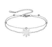 Amaxer Philippine Sun Araw Bracelet (Silver doublechain)