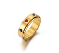 Amaxer Playing Cards Spinner Ring for Men Women Stainless steel Ace Spades Casino Fortune Good Luck Fidget Band Ring Anxiety Anti-Stress
