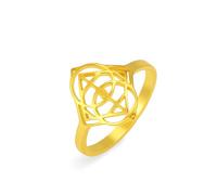 Amaxer Sacred Geometry Hollowed Out Cutout Statement Ring Stainless Steel Geometric Protection Ring, Stainless Steel, No Gemstone