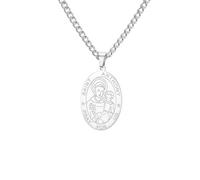 Amaxer Saint Anthony Medal Necklace for Men Women Stainless Steel Oval Saint Anthony Pray For Us Pendant Chain Catholic Religious Faith Protection Jewellery Gift