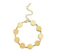 Amaxer Saint Benedict Of Nursia Bracelet for Women St Benedict Exorcism Catholic Roman Cross Religious Protector Stainless Steel Pendant Charm Bracelet (Gold)