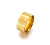 Amaxer Saint Benedict Of Nursia Ring for Men St Benedict Exorcism Catholic Roman Cross Religious Protection Statement Band Ring for Men Women (Gold, 22mm)