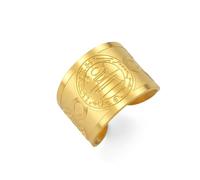 Amaxer Secret Seal of Solomon Ring Protection Wealth Fortune Talisman Amulet Adjustable Statement Band Ring for Men Women (Gold)