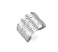 Amaxer Secret Seal of Solomon Ring Protection Wealth Fortune Talisman Amulet Adjustable Statement Band Ring for Men Women (Silver)