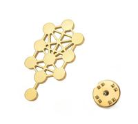 Amaxer Sephirot Kabbalah Tree of Life Sacred Geometry Judaism Protection Charm Brooch Pin for Women Men Brooches Pin Backpack Badge Hat Bag Decoration Accessories (Gold)