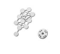 Amaxer Sephirot Kabbalah Tree of Life Sacred Geometry Judaism Protection Charm Brooch Pin for Women Men Brooches Pin Backpack Badge Hat Bag Decoration Accessories (Silver)