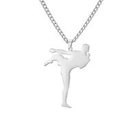 Amaxer Sports Kung Fu Necklace Martial Arts Bodybuilder Fitness Athletic Jewellery Pendant Chain Necklace for Sports Lovers (style2)