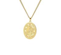 Amaxer St. Florian Medal Necklace for Men Saint Florian Protect Us Firefighter Patron Oval Pendant Chain Necklace Jewellery Gifts