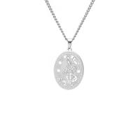 Amaxer St. Florian Medal Necklace for Men Saint Florian Protect Us Firefighter Patron Oval Pendant Chain Necklace Jewellery Gifts