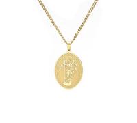 Amaxer St. Raphael Medal Necklace for Men Women Archangel Saint Raphael Pray For Us Oval Religious Healing Protection Necklace