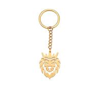 Amaxer Stainless Steel Cute Origami Keyring Geometric Hollow Out Animal Keychain for Unisex Animal Lover (Lion-G)