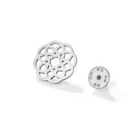 Amaxer Stainless Steel Flower of Life Brooch Spiritual Symbol Jewelry for Women Men Geometric Sacred Geometry Pin Butterfly Clasp Accessory, M, Stainless Steel, no gemstone