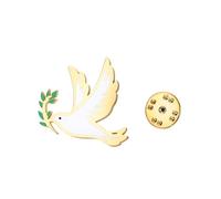 Amaxer Stainless Steel Olive Branch Dove Brooch Precision Cut with Enamel Fill Decor Pin Butterfly Clasp World Peace Symbolic Jewelry for Jackets Lapels Hats Collars, M, Stainless Steel, no gemstone