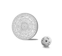 Amaxer Stainless Steel Seven Archangels Seal of Solomon Brooch Pin Talisman Amulet Spiritual Protection Symbol for Jewelry Collection, silver, Medium