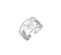 Amaxer Star of David Hexagram Hanukkah Menorah Candle Jewish Magen Hebrew Judaica Hollowed Out Open Adjustable Finger Ring (Silver)