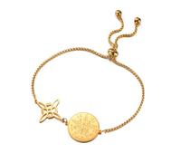 Amaxer Tetragrammaton Pentagram Witches Knot Bracelet for Women Celtic Knot Protection Witchcraft Irish Jewellery Stainless Steel Adjustable Chain Bracelet (Gold)