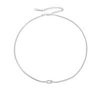 Amaxer True Lover Knot Adjustable Necklaces for Women Stainless Steel Snake Chain Love Knot Choker, M, Stainless Steel, No Gemstone