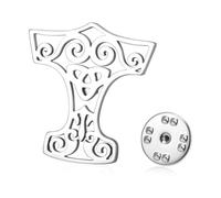 Amaxer Viking Mjolnir Thor's Hammer Triquetra Brooch Pin Stainless Steel Norse Celtic Knot Spiral Symbol Nordic Mythology Badge Brooch Lapel Pins Backpack Suit Collar Decoration Accessories
