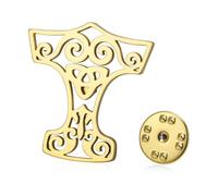 Amaxer Viking Mjolnir Thor's Hammer Triquetra Brooch Pin Stainless Steel Norse Celtic Knot Spiral Symbol Nordic Mythology Badge Brooch Lapel Pins Backpack Suit Collar Decoration Accessories