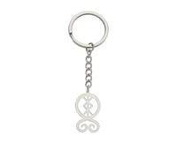 Amaxer Viking Norse Bind Rune for Protection Keychain Viking Runes Nordic Amulet Jewellery Inspirational Gifts Chain Keyring Keychain (Silver)