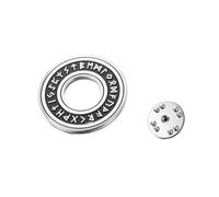 Amaxer Viking Runic Circle Brooch Pin Nordic Celtic Runes Talisman of Protection Amulet Brooches Pin Backpack Badge Hat Bag Decoration Accessories (Silver)