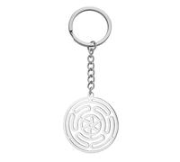Amaxer Wheel of Hecate Symbol Keychain for Unisex Stainless Steel Goddess Hecate Charm Jewellery Keyring Keychain (Silver)