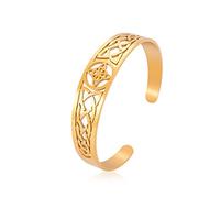 Amaxer Witch Knot Bracelet for Women Witchcraft Celtic Knot Amulet Good Luck Irish Celtic Knot Love Knot Vintage Viking Hollowed Out Open Adjustable Wristband Cuff Bangle Bracelet (style-Gold)