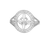 Amaxer Witch's Knot Ring for Women Stainless Steel Cubic Zirconia Circle Celtic Witches Protection Witchcraft Amulet Open Band Ring Adjustable Jewellery (Silver-Witch's Knot)