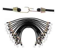 Amaxiu 15 Pack Rubber Bungee Cords With Metal Hooks, 10" Elastic Bungee Straps Heavy Duty Wear-Resistant Stretch Rope Rubber for Securing Cargo Canvases Tarps Bikes Tents