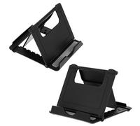 Amaxiu 2Pcs Foldable Phone Stand, Mini Tablet Stand Multi-Angle Cell Holder Portable Cradle Mobile Docks for Desk Home Watch Movie Video (Black)