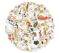 Amaxiu 64PCS Funny Cat Stickers, Vinyl Waterproof Cute Decals Kawaii Stickers DIY Decorative Stickers for Water Bottle Laptop Phone Luggage Skateboard