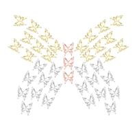 Amaxiu 80Pcs 3D Butterfly Nail Charms, Alloy Butterflies Shape Charms Golden Silver Nail Rhinestones Nail Art Decorations Supplies Nail Jewelry Accessories for Women DIY Manicure