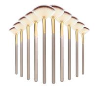 Amaxiu Fan Brushes for Facials, Ultra Slim Soft Facial Fan Applicator Brushes Professional Blending Makeup Brush with Comfortable Wood Handle for Mask Mud Cream Makeup Esthetician(10 Pcs, Wooden)