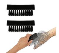 Amaxiu Hand Nail Brush for Cleaning Fingernails, Durable Nylon Firm Stiff Scrub Bristles Nail Scrubber Brushes for Men Mechanics Gardeners Scrubbing under Fingers Foot Toes(2 Pack, Black)