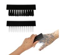 Amaxiu Hand Nail Brush for Cleaning Fingernails, Durable Nylon Firm Stiff Scrub Bristles Nail Scrubber Brushes for Men Mechanics Gardeners Scrubbing under Fingers Foot Toes(2 Pack, Black+White)