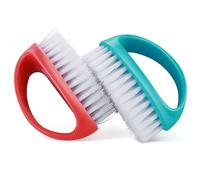 Amaxiu Hand Nail Brushes, 2pcs Handle Grip Heavy Duty Nail Brushes for Cleaning Fingernails Nylon Firm Stiff Bristles Deep Clean Scrubber for Mechanics Gardeners Hand Under Nails Toes(Red, Blue)
