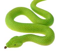 Amaxiu Rubber Elastic Snake Figures, Rubber Realistic Reptile Animal Figurine Fake Snakes Toy Rubber Snake Props Snake Figure to Keep Birds Away Snakes Python Model Garden Props (Green)
