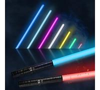 Amaxshiirchy Lightsaber 2 Pack RGB 15 Colors Metal Hilt FX Light Saber attery Rechargable 2-in-1 Double-Bladed FX Dueling Light Saber Cosplay Toy 3 Sound Mode Light Sword Forge