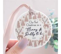 Amaya Rose Ltd 1st Christmas as Mummy & Daddy to-be 2025 Christmas Decoration Bauble in White Amaya Rose Ltd White