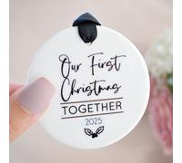 Amaya Rose Ltd 1st Christmas Together 2025 Christmas Decoration Bauble Xmas Couple in White Amaya Rose Ltd White