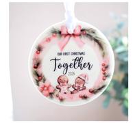Amaya Rose Ltd 1st Christmas Together 2025 Christmas Decoration Bauble Xmas Couple in White Amaya Rose Ltd White