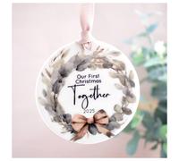 Amaya Rose Ltd 1st Christmas Together 2025 Christmas Decoration Bauble Xmas Couple in White Amaya Rose Ltd White