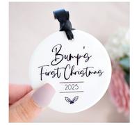 Amaya Rose Ltd 1st Christmas With the Bump 2025 Christmas Decoration Bauble Xmas in White Amaya Rose Ltd White