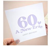 Amaya Rose Ltd 60th Birthday Card - Sixtieth Happy Birthday Era Sixties Elegant Lilac in White | Size: 1 Pack Amaya Rose Ltd White 1 Pack