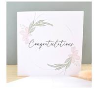Amaya Rose Ltd Congratulations Greeting Card Elegant Neutral Botanical Design Modern in White | Size: 1 Pack Amaya Rose Ltd White 1 Pack