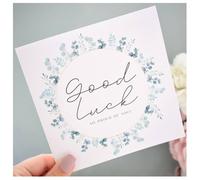 Amaya Rose Ltd Good Luck Greeting Card - Eucalyptus Greenery Floral Wreath Exam Job in White | Size: 1 Pack Amaya Rose Ltd White 1 Pack