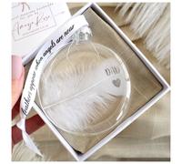 Amaya Rose Ltd In Memory of Dad Feather Round Bauble Gift Boxed. Memorial Christmas Décor in Clear Amaya Rose Ltd Clear